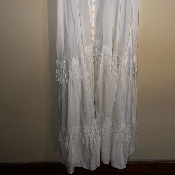JAASE white cotton boho gunny sacs style maxi dress XS cottage core fairy core - Picture 4 of 7